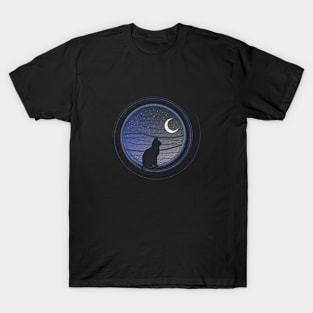 The cat and the moon T-Shirt